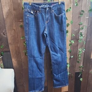 INC regular Bootcut Fit Dark Blue Denim Jeans Size 8